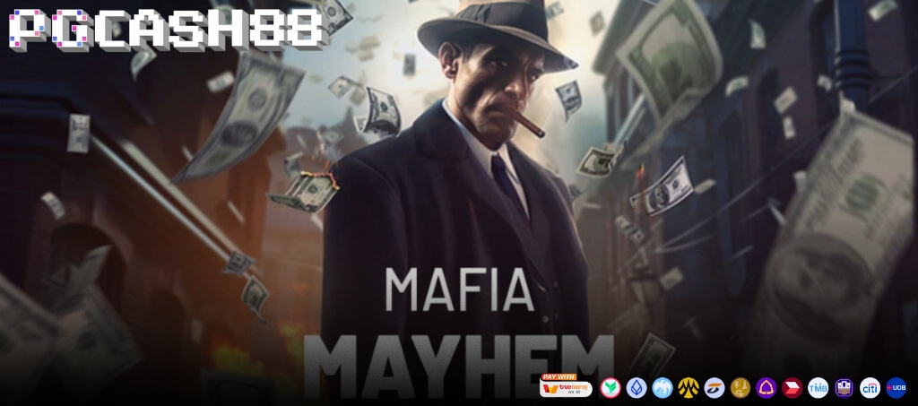 รีวิวสล็อต Mafia Mayhem โดย PG Soft: การผจญภัยของนักเลงจอมโหดพร้อมการชนะรางวัลใหญ่